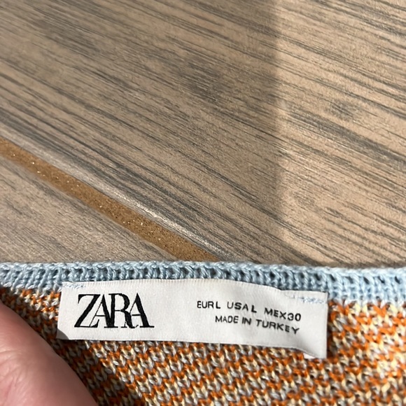 Zara Floral Jacquard Knit Crop Top size Large - Picture 3 of 6